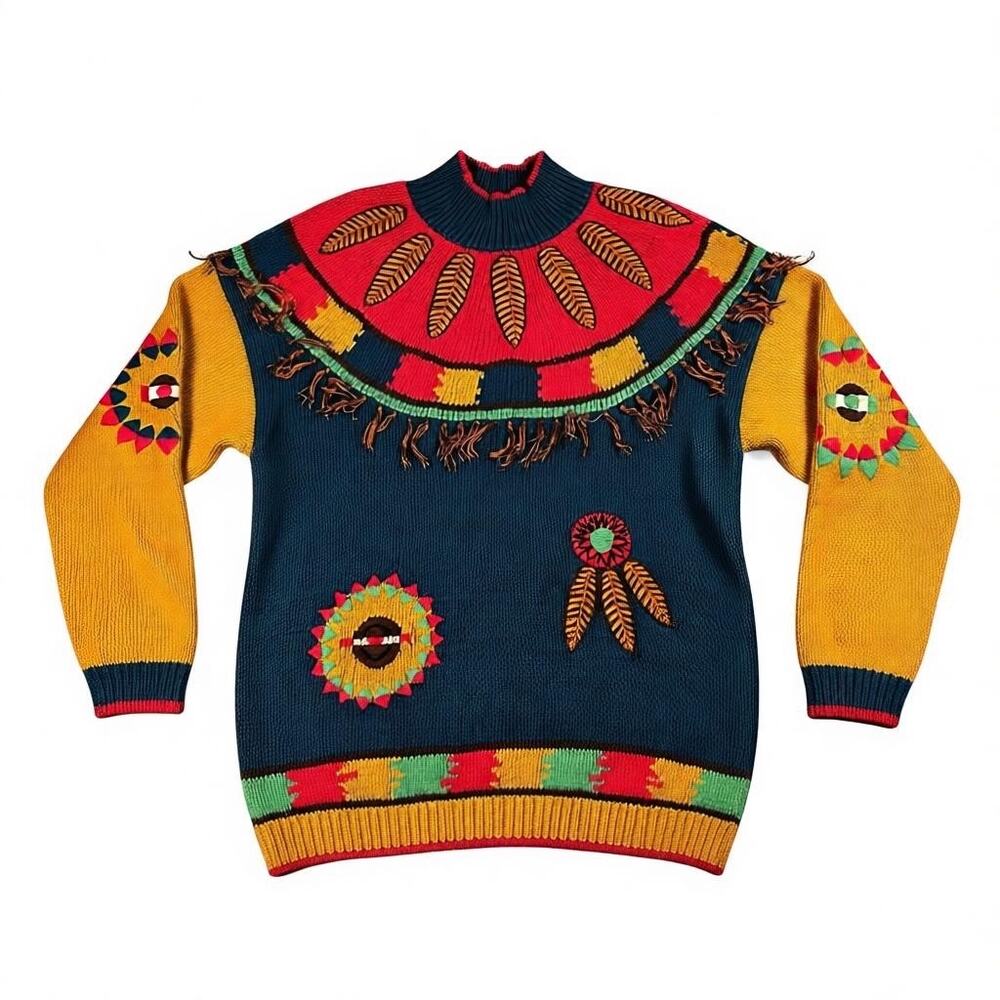 EUC Vintage Sharon Young Retro Southwestern Knit Sweater – Size M